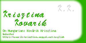krisztina kovarik business card