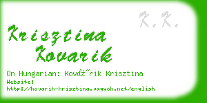 krisztina kovarik business card